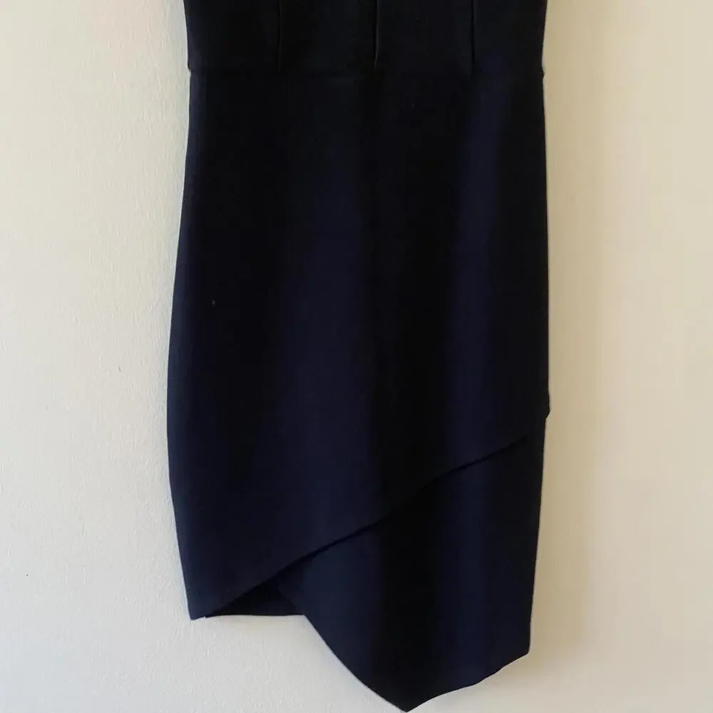 LULUS be me black sleeveless v neck draped skirt mini dress - Picture 2 of 6